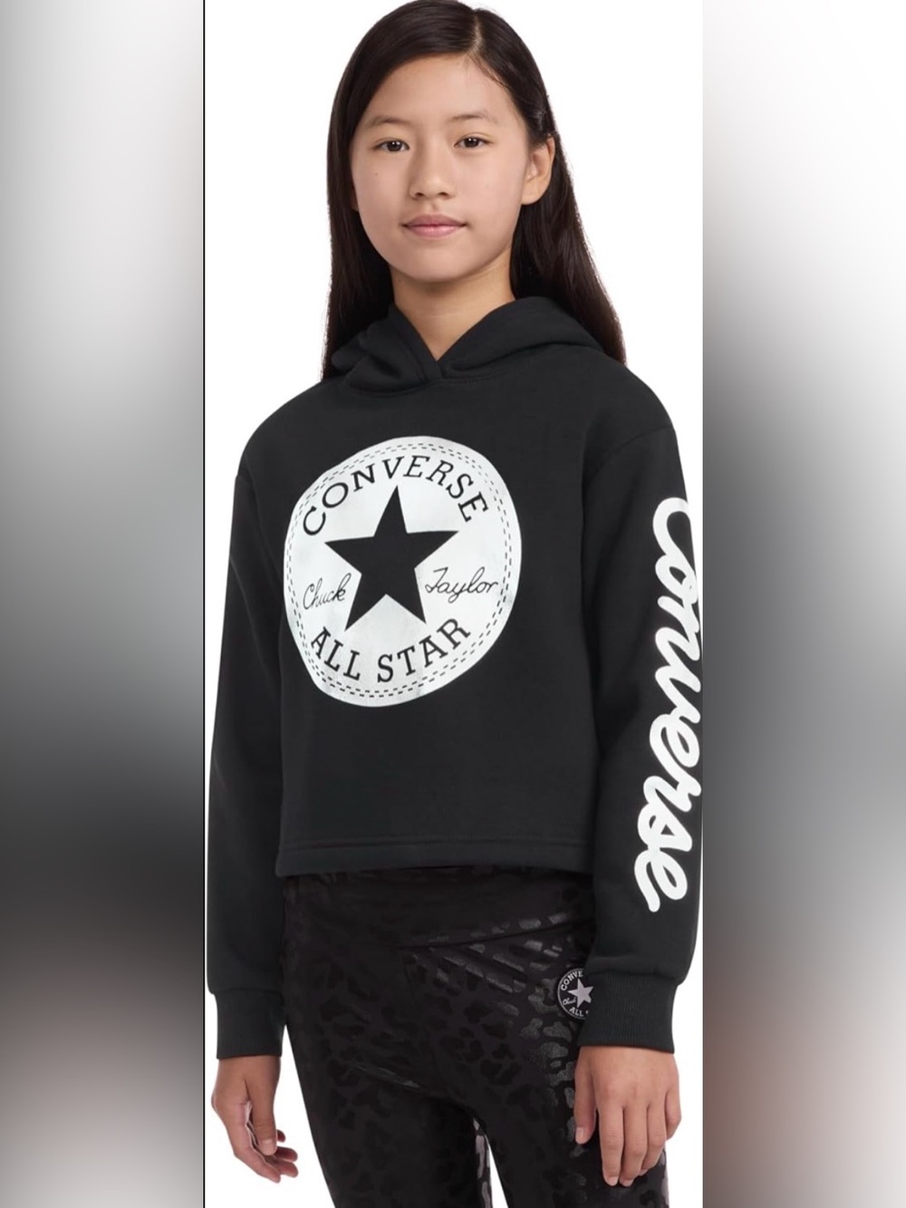 Converse Black Hoodie with White All Star Logo